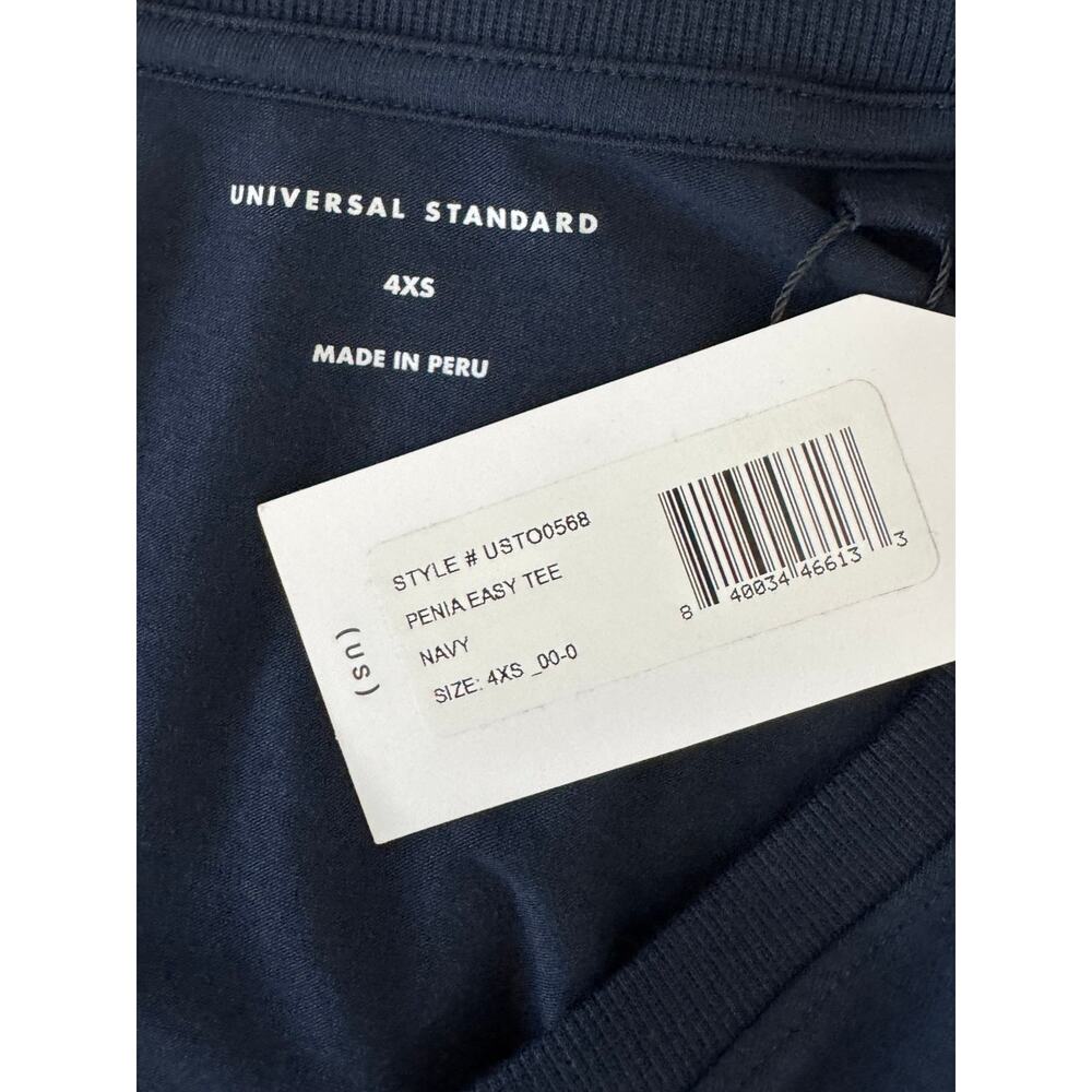 Anthropologie UNIVERSAL STANDARD Women's Navy Penia Easy Tee Size 4XS SMALL - Picture 5 of 7